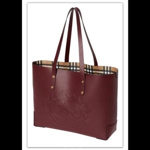 Authentic Burberry Tote - Embossed Leather Crest